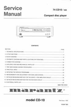 Marantz CD-10 service manual PDF